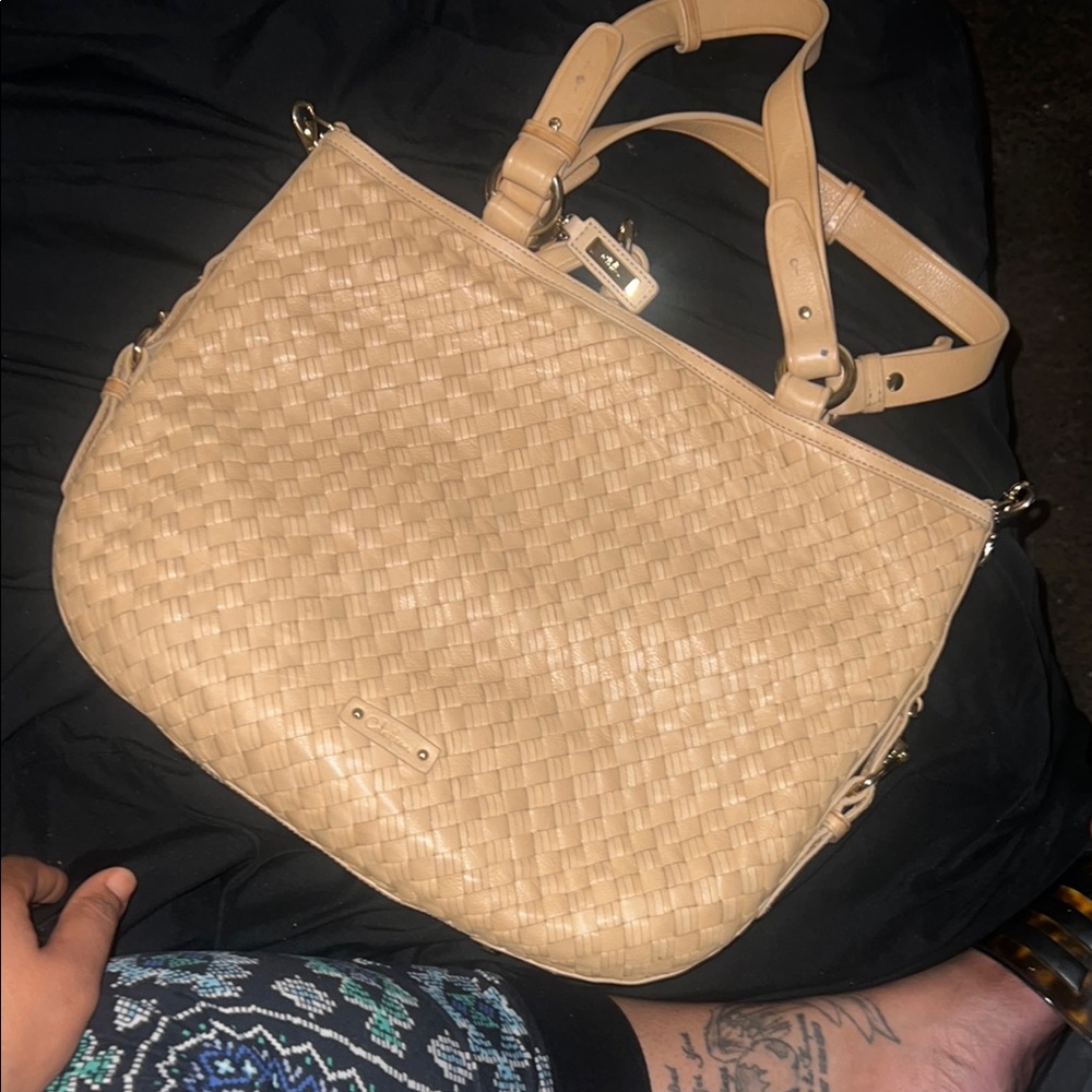 Cole Haan Tan Woven Shoulder Bag